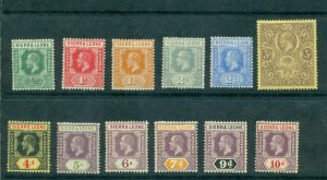 Sierra Leone - Sc# 103-14. 1912 GeoV Defins to10p. VLH/H. $49.35.