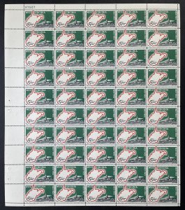 Scott 1232 WEST VIRGINIA STATEHOOD Sheet of 50 US 5¢ Stamps MNH 1963