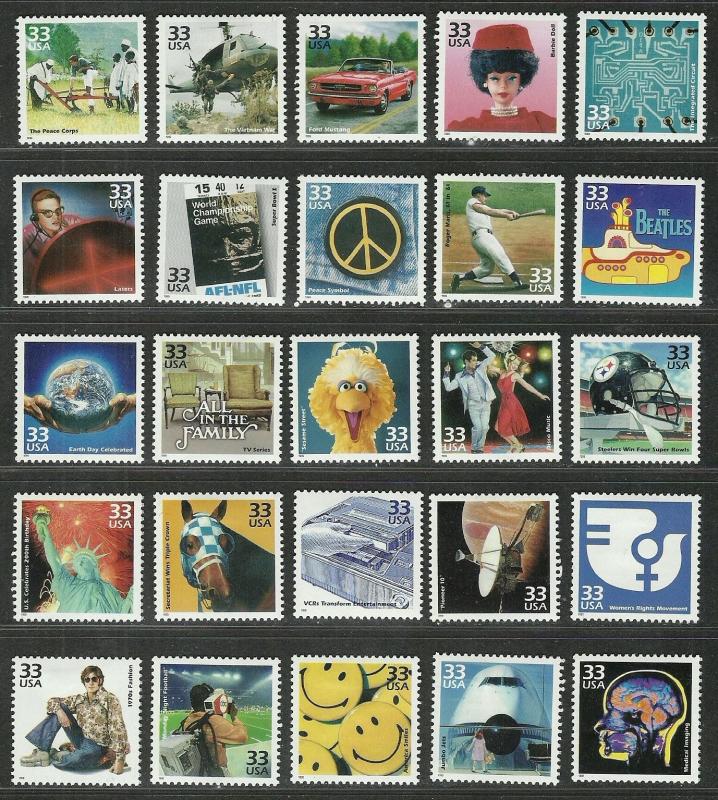 US 1960-1970 Amazing Collection Very Fine Hinged Mint Stamps Set