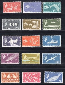 MOMEN: SOUTH GEORGIA SC #1-15 1963 MINT OG H £200 LOT #66273