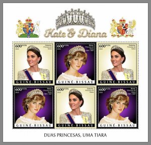 GUINEA-BISSAU 2023 MNH IMPERF. Princesses Kate & Diana M/S #633f