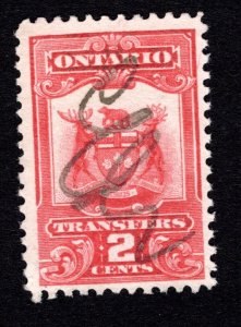 Ontario Revenue Stock Transfer  Van Dam  # OST1 used  Lot 200542 -01