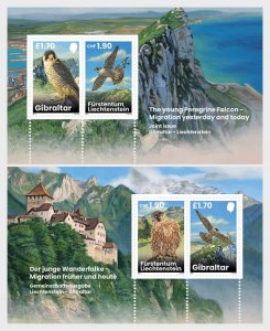 2025 Gibraltar Peregrine falcon  2 ss (Scott NA) MNH