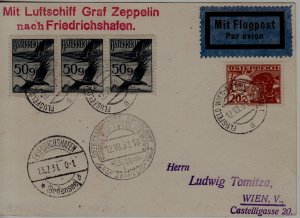 Austria/Germany Zeppelin card 12.7.31 Aspern