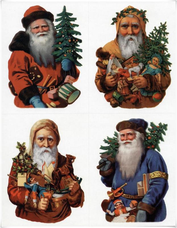 UX380a 21¢ Santa Claus Postcards: Sheet of Four