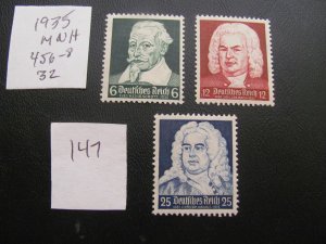 Germany 1935 MNH SC 456-458 SET VF/XF 32 EUROS (147)