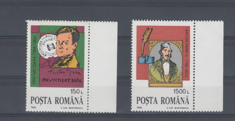 Romania 1996, Pann, Tzara, personalities, MNH, DaDa movement