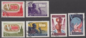 Russia Scott #2538-2543 1961 CTO/used