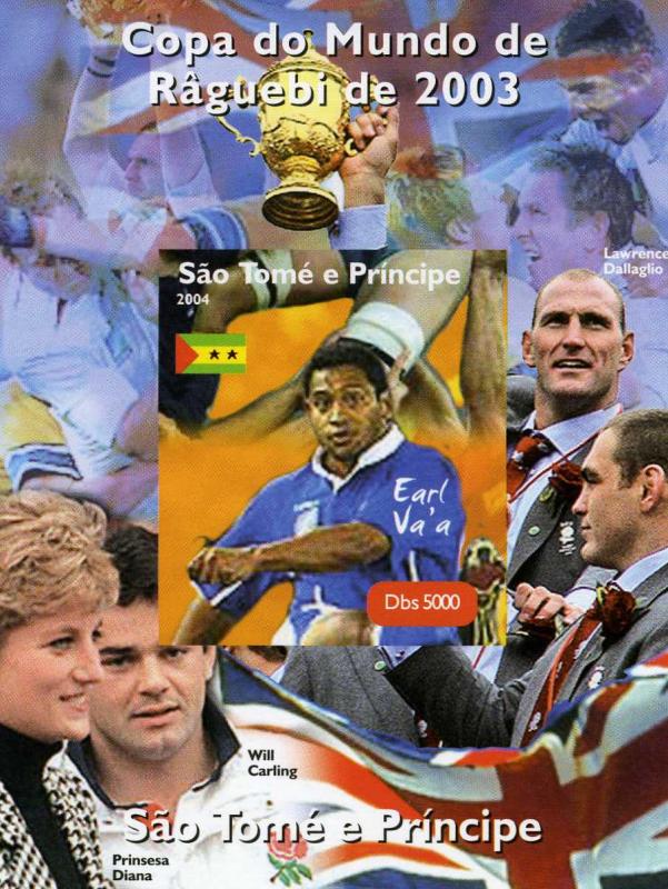 Sao Tome & Principe 2004 Rugby Earl Va'a Deluxe s/s mnh.vf