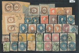 78687 - AUSTRIA - USED STAMPS: Small lot of EARLY stamps with NICE POSTMARKS