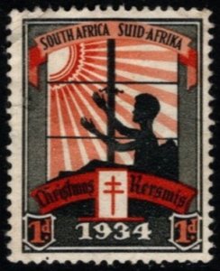 1934 South Africa 1d Christmas Seal Used