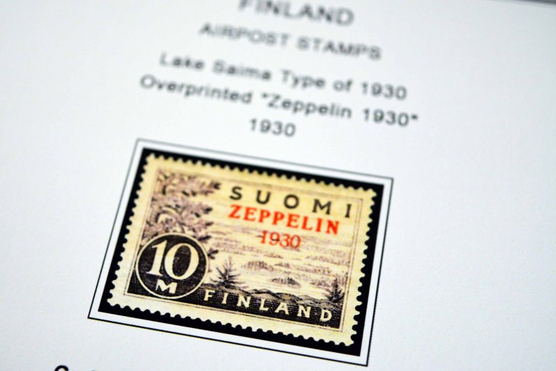 COLOR PRINTED ZEPPELIN AIRMAIL 1928-1936 STAMP ALBUM PAGES (30 illustr. pages)