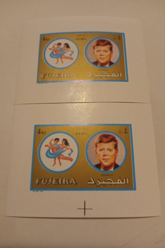 JFK Airmail Fujeira set of 2 MNH Mi1317