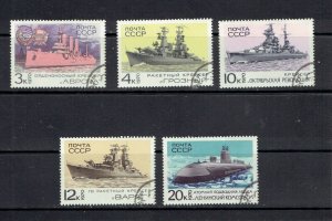 RUSSIA - 1970 SOVIET WARSHIPS - SCOTT 3752 TO 3756 - USED