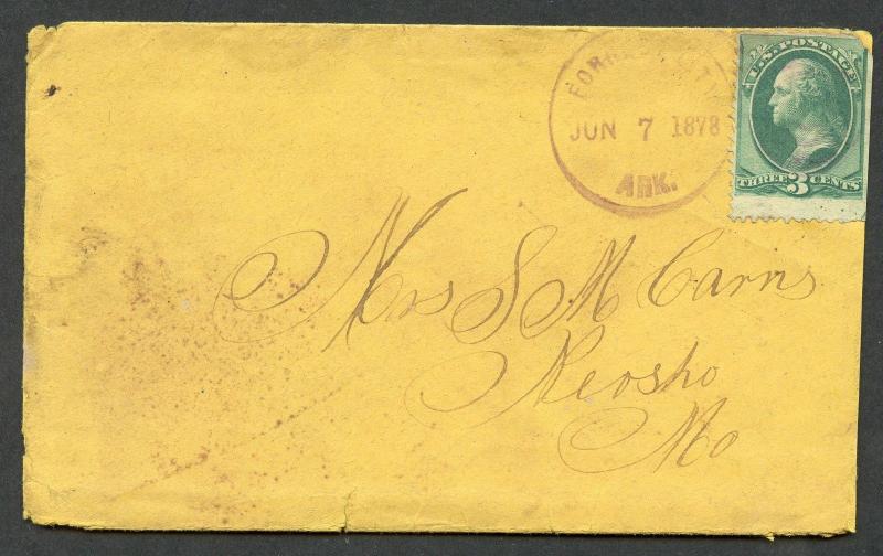 United States Forrest Stadt, Ar 6/7/1878 To Neosho, Mo 3c Rate W / Inhalt Wie