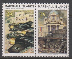 Marshall Islands, 29c Germany Invades the Balkans (SC# 277a) MNH Pair