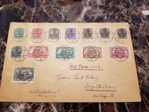 1920 Allenstein Oversize Cover to Ziegelhausen Germany Full Set Plebiscite 3