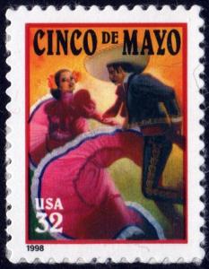 SC#3203 32¢ Cinco de Mayo Single (1998) SA