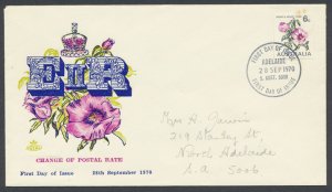 Australia  1970 FDC Change of Postal Rate SG 468 tone spot see scans   SC# 439d