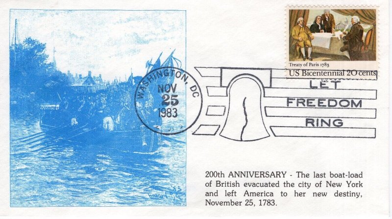 BRITISH EVACUATED NEW YORK CITY,  WASHINGTON, DC  1983  FDC17446