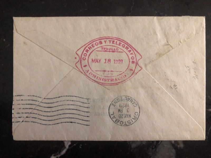 1929 Lima Peru First Flight cover FFC to Cristobal Canal Zone