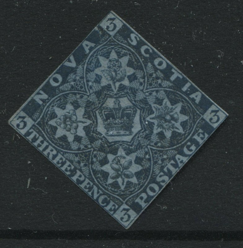 Nova Scotia 1851 3d blue mint no gum