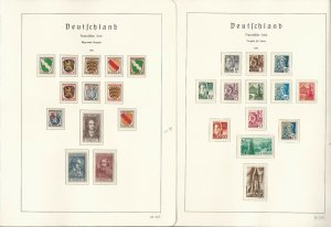 Germany Stamp Collection on 7 Hingless Lighthouse Pages, French Zone A, JFZ