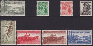 Sc# 139 / 146 Papua New Guinea 1958 - 1960 complete set MNH CV $70.25