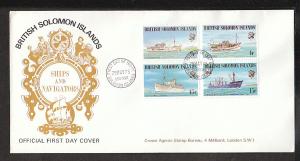 Solomon Islands 285-288 Ships 1975 Typed FDC   