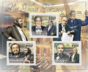 Togo 2011 MNH - The Three Tenors (Luciano Pavarotti, P. Domingo, J. Carreras)