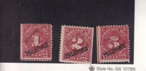 Philippines: 1c, 2c & 5c Postage Due, SPECIMENS, Sc #J1-J3, See Remark (8187)