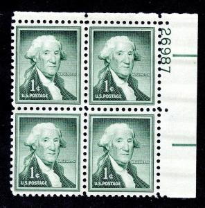 U.S. Scott 1031b VF MNH Plate Block of 4 - Dry Printing