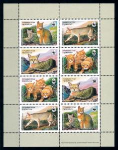 [94441] Tajikistan 2002 Wild Life Reed Cat WWF Sheet MNH