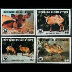 IVORY COAST 1985 - Scott# 764-7 WWF-Antelopes Set of 4 NH