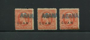 Lot of 3 GUAM  11  Overprint Used Stamps (Bx 2032)