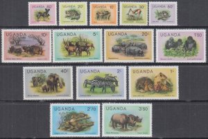 UGANDA Sc # 279-92 CPL MNH SET of 14 - VARIOUS WILDLIFE