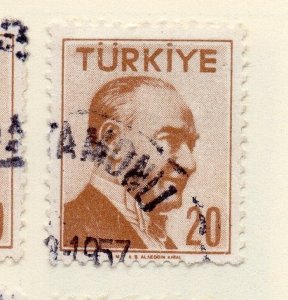 Turkey 1957 Early Issue Fine Used 20k. 093540