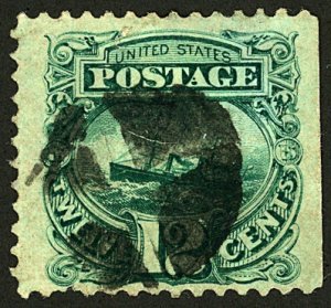 U.S. #117 USED straight edge