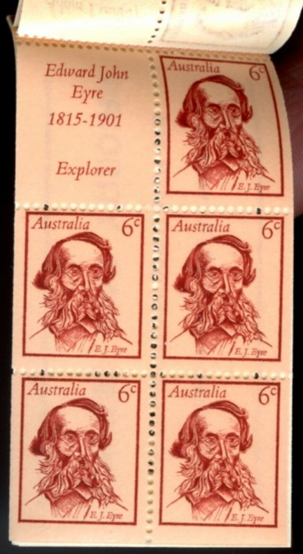 AUSTRALIA Sc#454a-457a 1970 Famous Australians Booklet Complete Mint NH