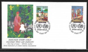 United Nations NY 517-518 Immunize every Child WFUNA Cachet FDC First Day Cover