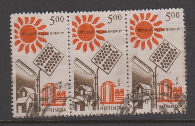 India Sc#1200 Used Strip of 3