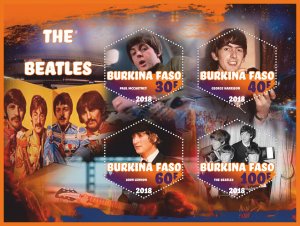 Stamps.Music. Beatles 2018 year 1+1 sheets perforated