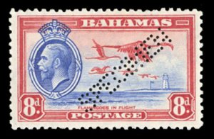 Bahamas #96S Cat$62.50, 1935 8p carmine and ultramarine, perforated Specimen,...