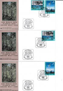 United Nations - Vienna # 273-274, Our World 2000, First Day Covers