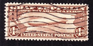 US C14 $1.30 Airmail Used VF SCV $375