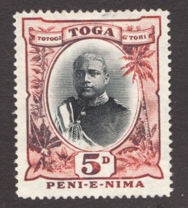 1897 Tonga / Toga Sc# 45 - 5 Pence, King George II - Used, mute cancel Cv$16