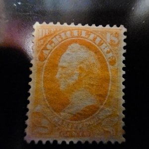 US 08 Agriculture Official 24cent stamp Mint, heavy hinge mark. CSV 950.00