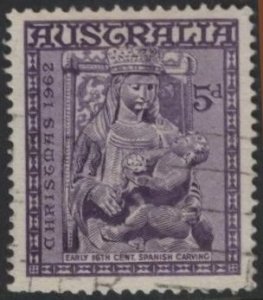 Australia 348 (used) 5d Christmas Madonna, dp vio (1962)