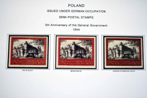 COLOR PRINTED OCCUPIED POLAND 1915-1944  STAMP ALBUM PAGES (15 illust. pages)