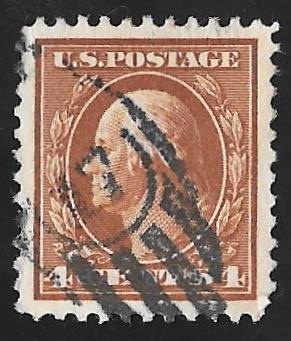 503 4 cents SUPERB CANCEL Washington, Brown Stamp used EGRADED XF 90 XXF